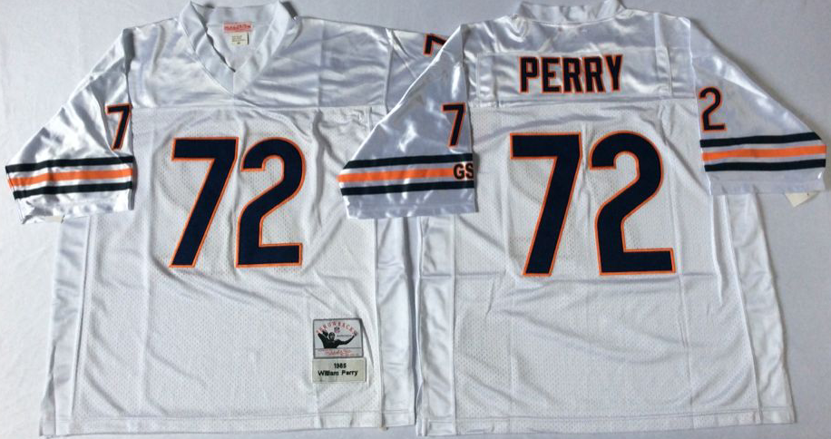 Men NFL Chicago Bears 72 Perry white Mitchell Ness jerseys